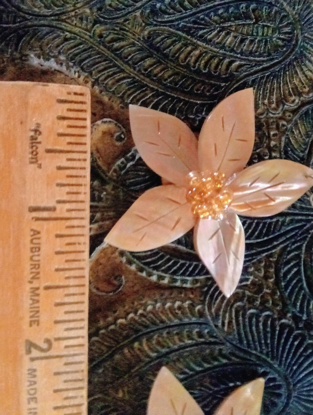 Mother Of Pearl Floral Petal Dangle Earrings - Picture 6 of 6